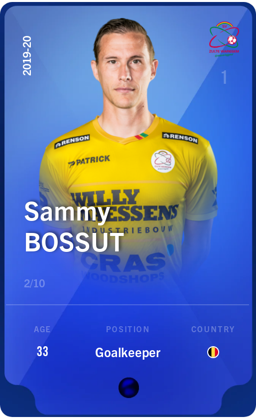 Sorare - Sorare Official - Sammy Bossut 2019-20 • Super Rare 2/10 - NFT # 8681544530723980213304368704485725800860934166088585529531074352329145281531