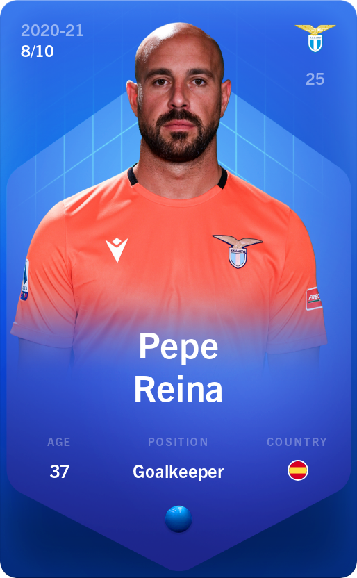 Sorare - Sorare Official - Pepe Reina 2020-21 • Super Rare 8/10 - NFT # 80597367220657684756203640053446100149047105558025331540218280329857678731407