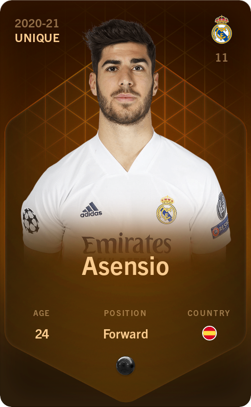 Sorare - Sorare Official - Asensio 2020-21 • Unique - NFT # 6455478134114095096093214718027228722887096836198742101601978628034568943251