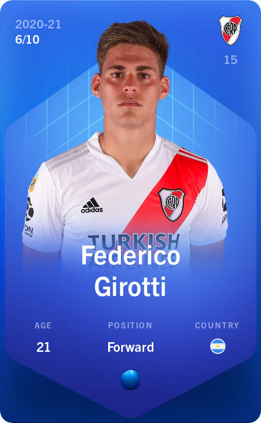 Sorare - Sorare Official - Federico Girotti 2020-21 • Super Rare 6/10 - NFT # 105176605178614055834908363699283389605935064351413216835088485244929065216595