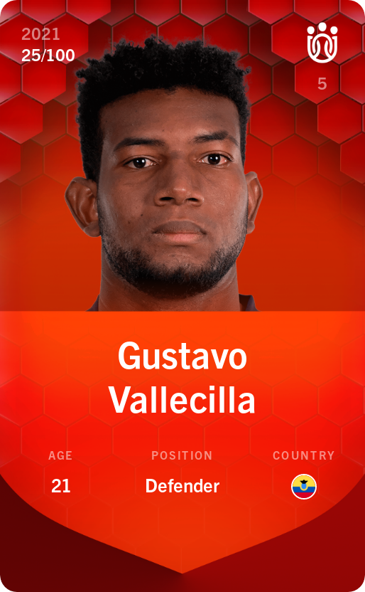 Sorare - Sorare Official - Gustavo Vallecilla 2021-22 • Rare 25/100 - NFT # 85489151567961645378425345408341715317968714019372069170681205973429438993823