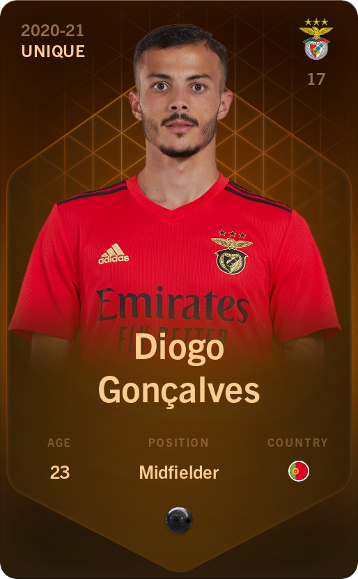 Sorare - Sorare Official - Diogo Gonçalves 2020-21 • Unique - NFT # 55029961410166172355442777445159712451863967374616014932523587483337437342746