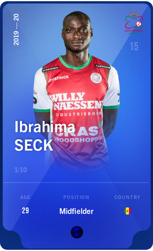 Sorare - Sorare Official - Ibrahima Seck 2019-20 • Super Rare 1/10 - NFT # 50341770820080643701051313883467056036875331015502878089501021079075054065258