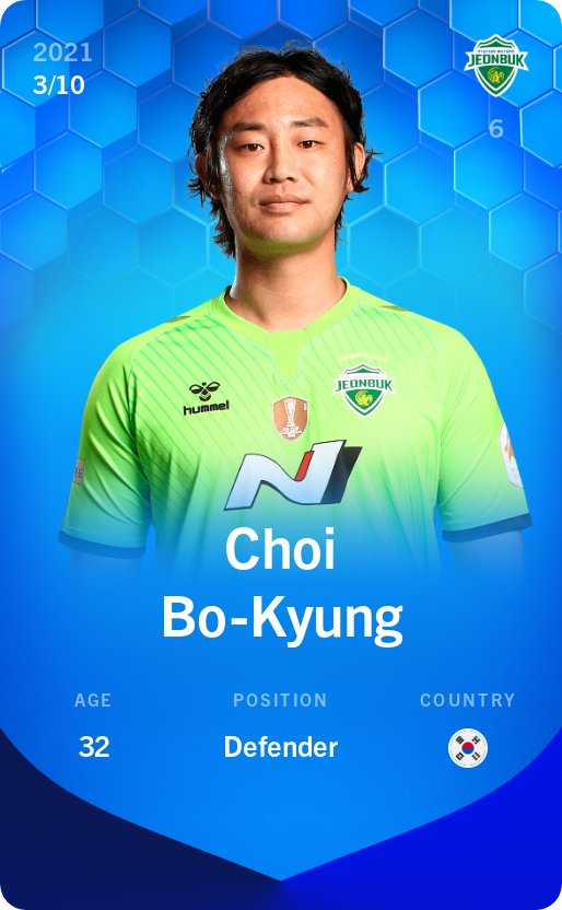 Sorare - Sorare Official - Choi Bo-Kyung 2021-22 • Super Rare 3/10 - NFT # 99361343110333868452662290329070703325552005897594453848751352633222981248372