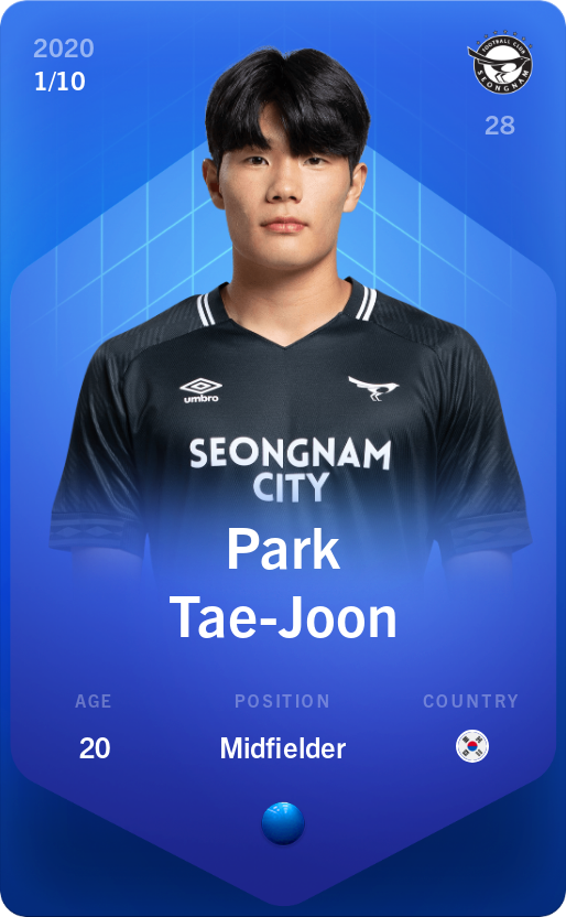 Sorare - Sorare Official - Park Tae-Joon 2020-21 • Super Rare 1/10 - NFT # 78523645298016013897742912994132620331945578437193360071219697377004719668786