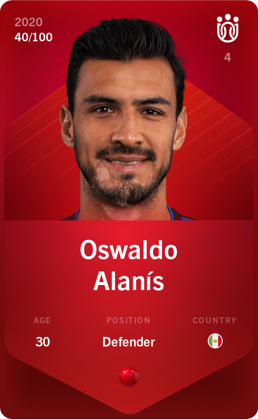 Sorare - Sorare Official - Oswaldo Alanís 2020-21 • Rare 40/100 - NFT # 50602374180374077458072835788681810303325208223671190364236496844416980681403