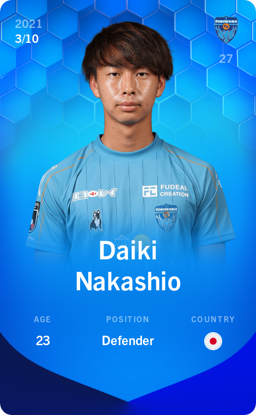 Sorare - Sorare Official - Daiki Nakashio 2021-22 • Super Rare 3/10 - NFT # 46235865647293947370514412093886032914201088395749443467008475187332080267116