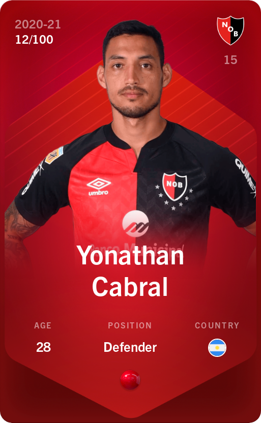 Sorare - Sorare Official - Yonathan Cabral 2020-21 • Rare 12/100 - NFT # 97218607326753360460539935430564157720994340086433352843869695786244705515265