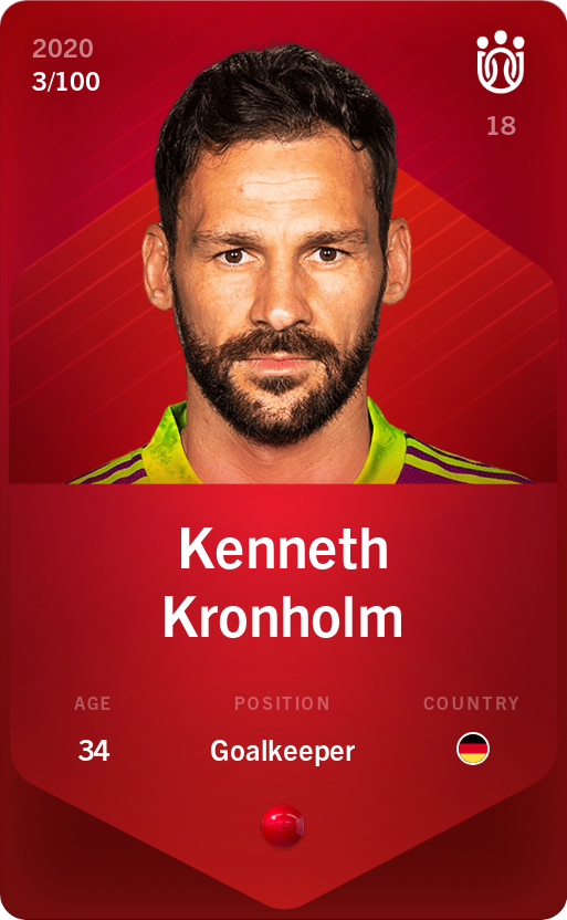 Sorare - Sorare Official - Kenneth Kronholm 2020-21 • Rare 3/100 - NFT # 100756859647085393655397087779444280199682901147830134156007304708108964262249