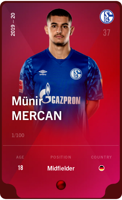Sorare - Sorare Official - Münir Mercan 2019-20 • Rare 1/100 - NFT # 106139681820059405059717162799881268211388958468411089343661442547979492293446