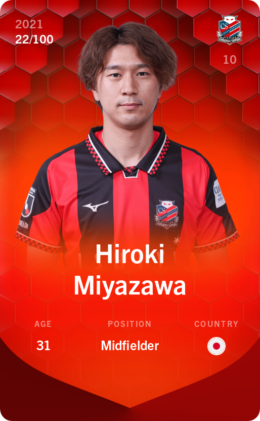 Sorare - Sorare Official - Hiroki Miyazawa 2021-22 • Rare 22/100 - NFT # 89121473473347569440427698096942091643552152806862215380520448315935017536897