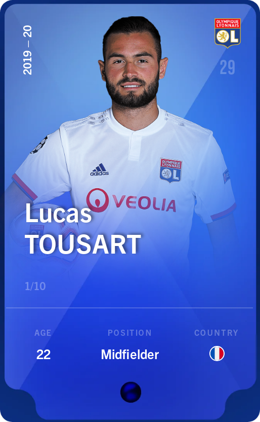Sorare - Sorare Official - Lucas Tousart 2019-20 • Super Rare 1/10 - NFT # 83448564209472087766515421696482384446259171055720858848504355552848545155578