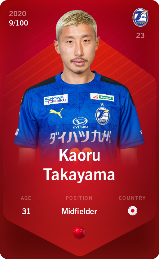 Sorare - Sorare Official - Kaoru Takayama 2020-21 • Rare 9/100 - NFT # 111032141487806291645942422999178198630716948173789812515425458410434876032345