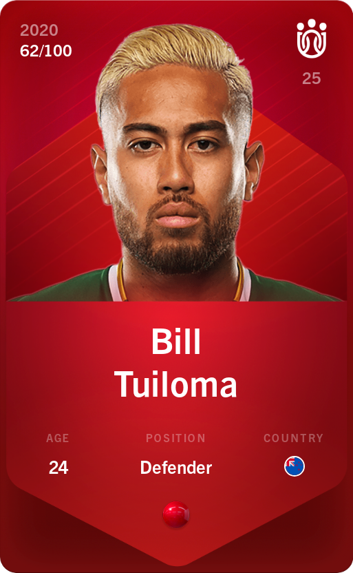 Sorare - Sorare Official - Bill Tuiloma 2020-21 • Rare 62/100 - NFT # 81218215401254654263602609871716363017985089713735256928894127839528070925470