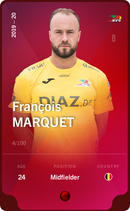 Sorare - Sorare Official - François Marquet 2019-20 • Rare 4/100 - NFT # 101120975626177548304244424989094587671567673968257372277376076063274843113356
