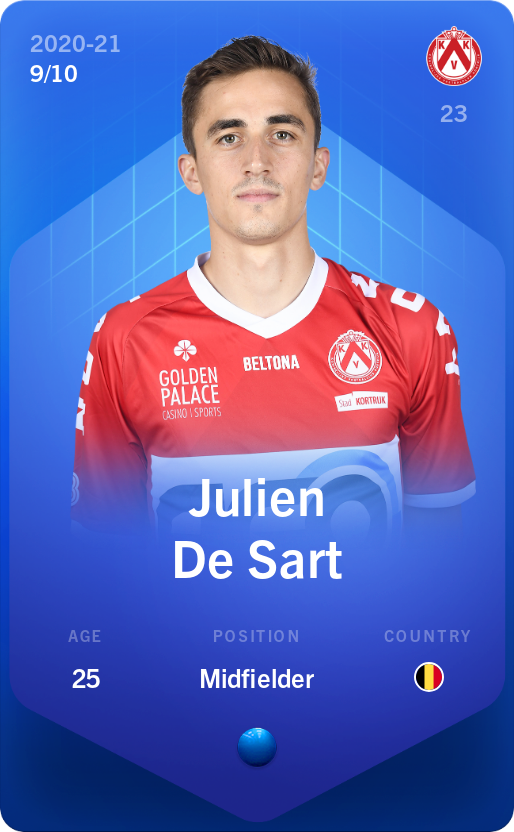 Sorare - Sorare Official - Julien De Sart 2020-21 • Super Rare 9/10 - NFT # 68020544910046559908931816351539781286434361638277602593246165457833409649651