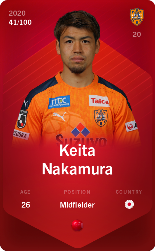 Sorare - Sorare Official - Keita Nakamura 2020-21 • Rare 41/100 - NFT # 110146950303101864523573998528280329028783753552081841013106495062274287145612