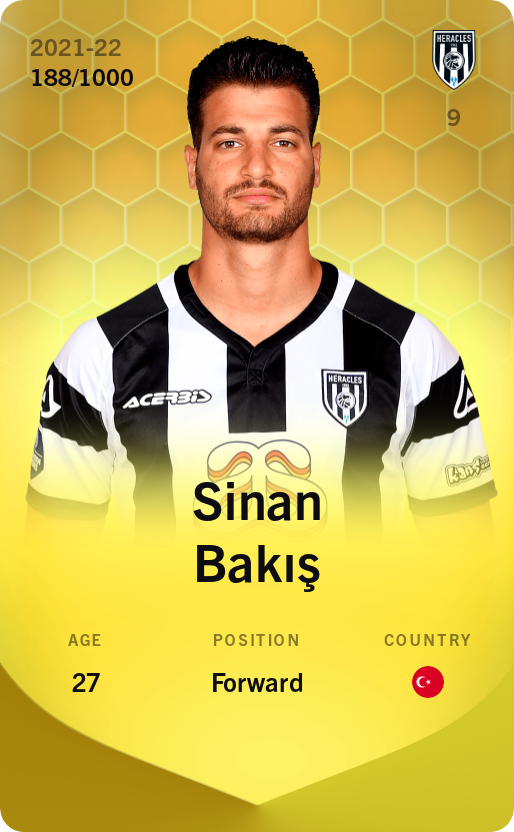 Sorare - Sorare Official - Sinan Bakış 2021-22 • Limited 188/1000 - NFT # 80725644867990732927502033556976322754752773817237132202751473921797502626492