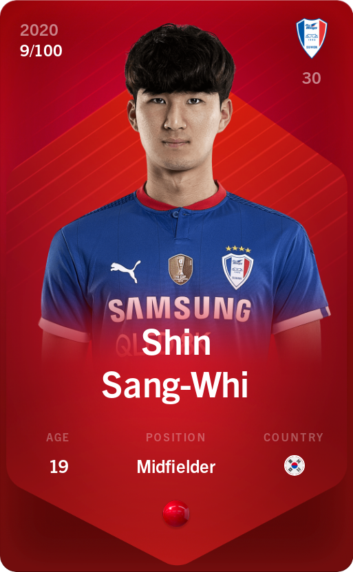 Sorare - Sorare Official - Shin Sang-Whi 2020-21 • Rare 9/100 - NFT # 83231545000657751950373679815383941121843153425147007599840093525348934859106