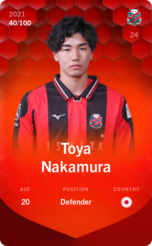 Sorare - Sorare Official - Toya Nakamura 2021-22 • Rare 40/100 - NFT # 80837573668297363684462815424752423804456500766749143643116403560486666478437