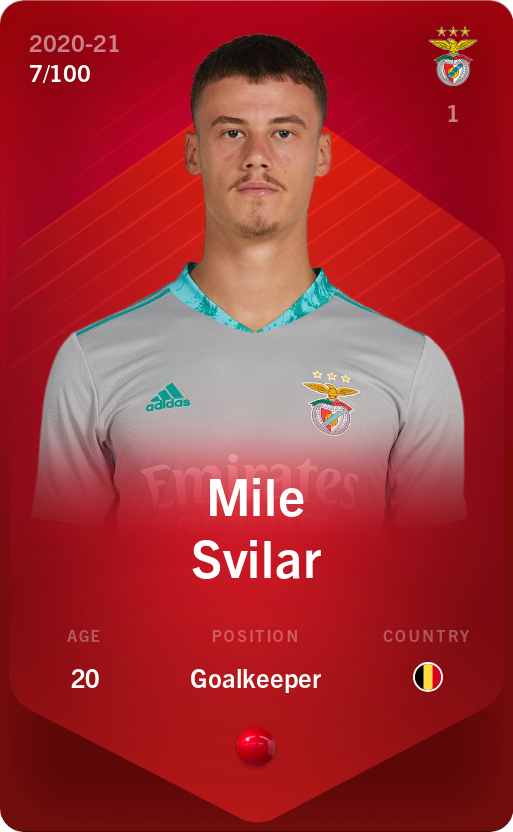 Sorare - Sorare Official - Mile Svilar 2020-21 • Rare 7/100 - NFT # 82720377284991816967130481617078347771686756913253946465706748795022102646864