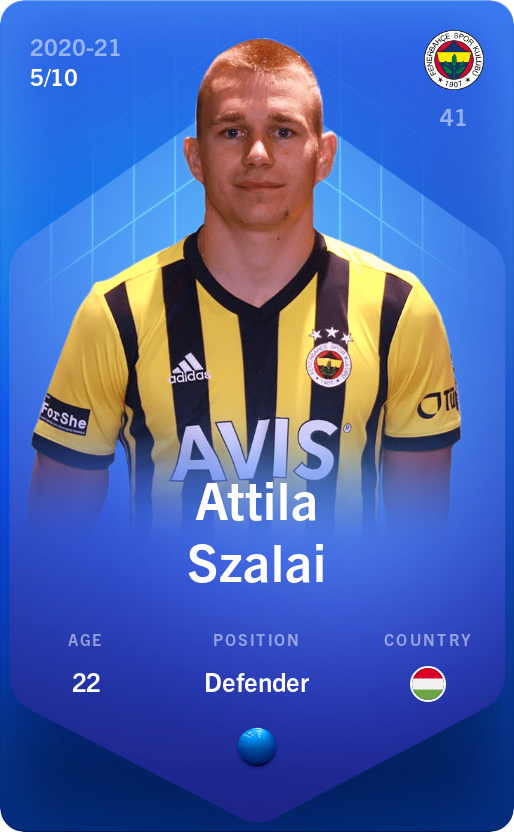 Sorare - Sorare Official - Attila Szalai 2020-21 • Super Rare 5/10 - NFT # 14900436916369553163938909431889547561430964994262826252910216905080512073270