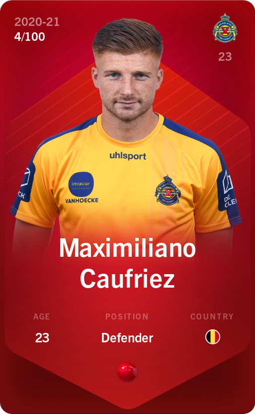 Sorare - Sorare Official - Maximiliano Caufriez 2020-21 • Rare 4/100 - NFT # 45335300188929378880873901903118618110329645873373631853789061175717335555099