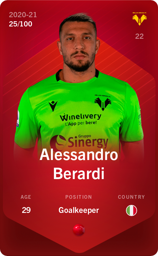 Sorare - Sorare Official - Alessandro Berardi 2020-21 • Rare 25/100 - NFT # 20686534712101886754341649049836445941916813976304736589961457654477070203517