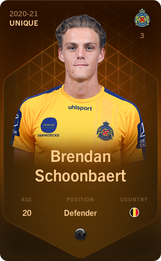 Sorare - Sorare Official - Brendan Schoonbaert 2020-21 • Unique - NFT # 90410540796055098836703326505702431156475981690618960690801692546275820240331