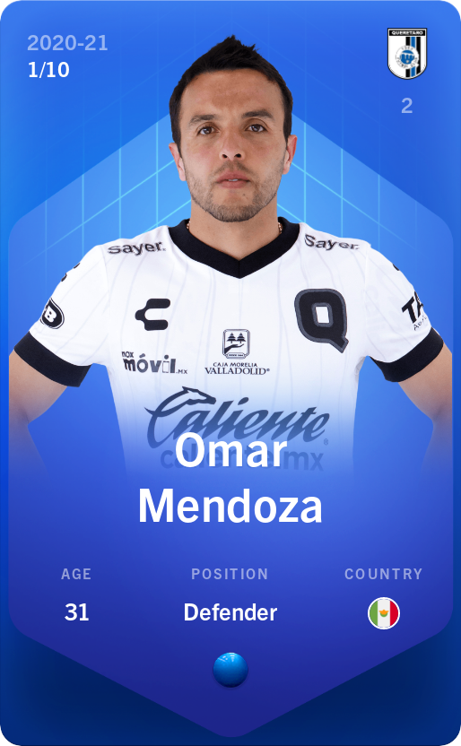Sorare - Sorare Official - Omar Mendoza 2020-21 • Super Rare 1/10 - NFT # 65276744766167338860796178429162956024336118405659521347796136021159154610007