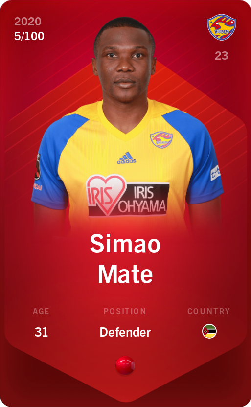 Sorare - Sorare Official - Simao Mate 2020-21 • Rare 5/100 - NFT # 21771478643908281363484487562117179614227101844439655758758683017345435212872