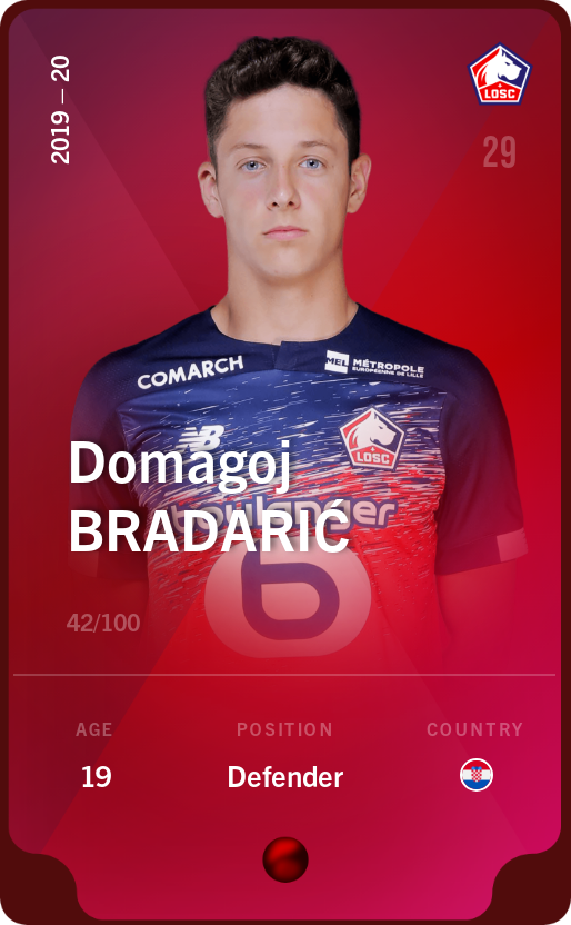 Sorare - Sorare Official - Domagoj Bradarić 2019-20 • Rare 42/100 - NFT # 113941349319403548302187492788943644350616486655087172587324430067999533961210