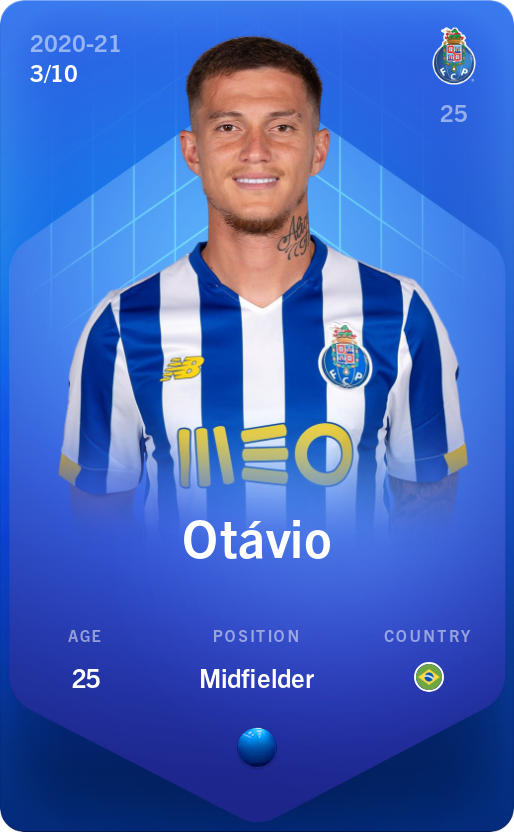 Sorare - Sorare Official - Otávio 2020-21 • Super Rare 3/10 - NFT # 91508086075220795971929079598648185482334344060082634738498048261367132606435