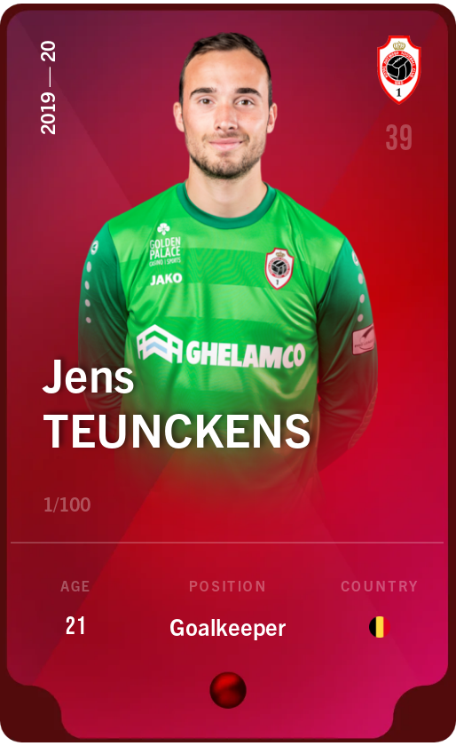 Sorare - Sorare Official - Jens Teunckens 2019-20 • Rare 1/100 - NFT # 44873517253752575749019714332877990393159588558318010072818377450250791053078