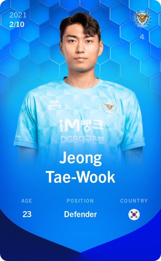 Sorare - Sorare Official - Jeong Tae-Wook 2021-22 • Super Rare 2/10 - NFT # 21390525954854030951906603530906822371612723166369462112393589198122207981722