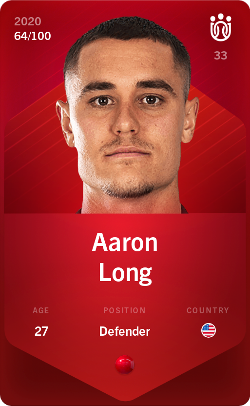 Sorare - Sorare Official - Aaron Long 2020-21 • Rare 64/100 - NFT # 81072397865089897523043794634208796224594814472948192503805141870276953881501