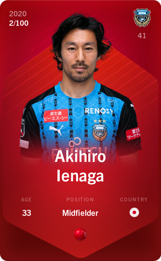 Sorare - Sorare Official - Akihiro Ienaga 2020-21 • Rare 2/100 - NFT # 29600256585778475223418565205578537927820154396339890227032948996751699780705