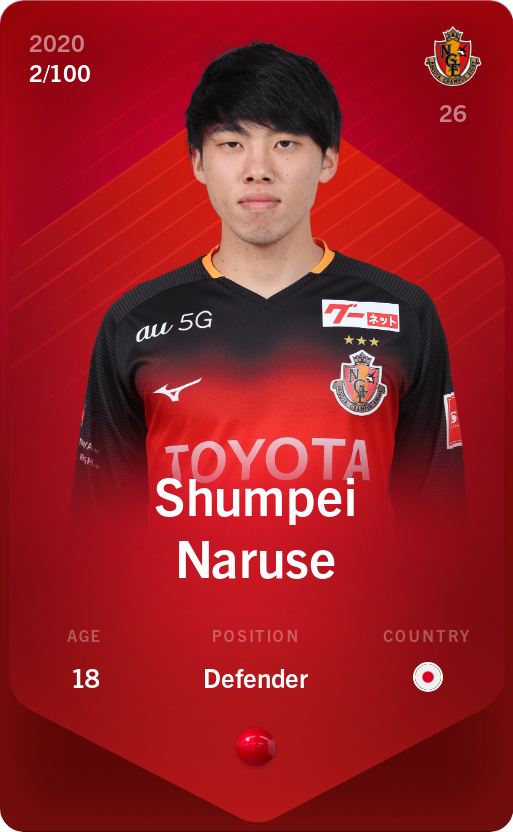Sorare - Sorare Official - Shumpei Naruse 2020-21 • Rare 2/100 - NFT # 58317784584760031028524010388421002856665926216759842666456941079089809755007