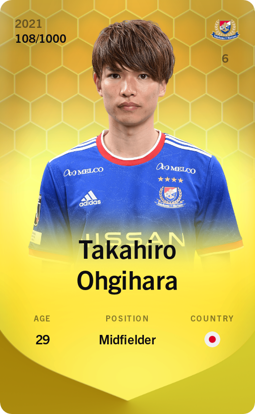 Sorare - Sorare Official - Takahiro Ohgihara 2021-22 • Limited 108/1000 - NFT # 86696363520653118657183859755902640275906422813167019374856243694329303578598