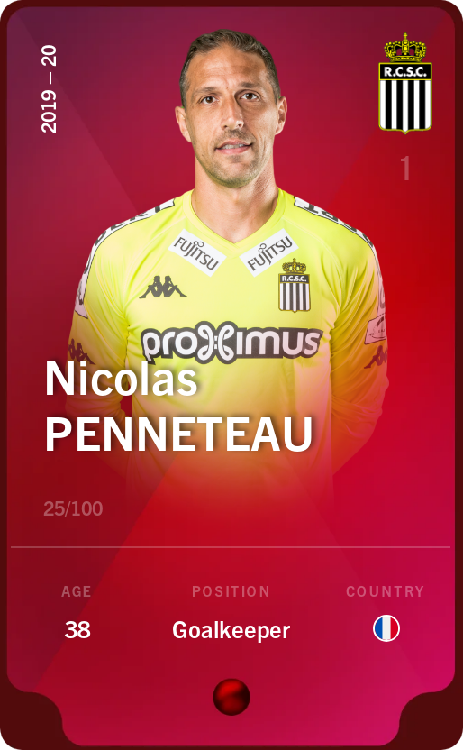 Sorare - Sorare Official - Nicolas Penneteau 2019-20 • Rare 25/100 - NFT # 4756841376073324259359595620003565236813446130660971570405177023896546675795