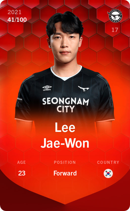 Sorare - Sorare Official - Lee Jae-Won 2021-22 • Rare 41/100 - NFT # 58062870246080369955179082278513042482667019534097017753995046970285988396145