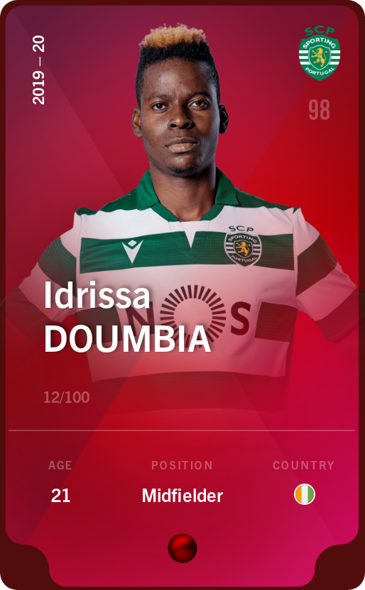 Sorare - Sorare Official - Idrissa Doumbia 2019-20 • Rare 12/100 - NFT # 81771623704939682752137357879045354147827720326663466812453501573240017615132