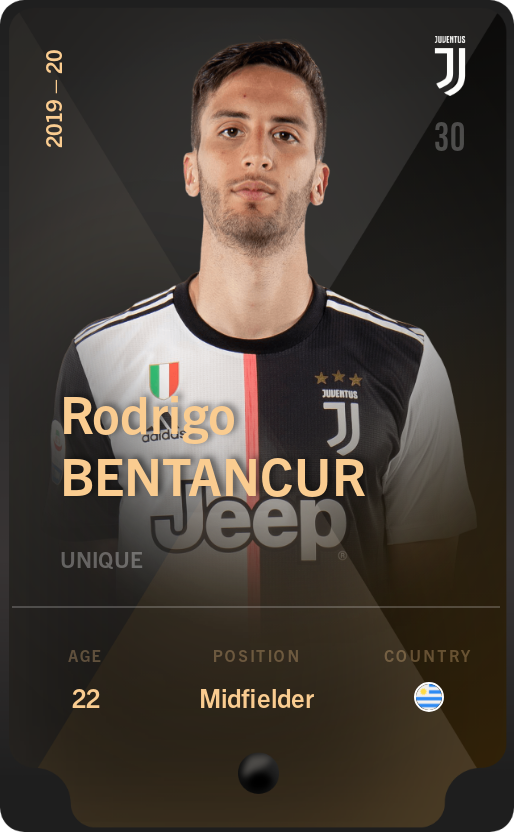 Sorare - Sorare Official - Rodrigo Bentancur 2019-20 • Unique - NFT # 91624408106907376605277139779914917626002696140038423819459489596487670289246