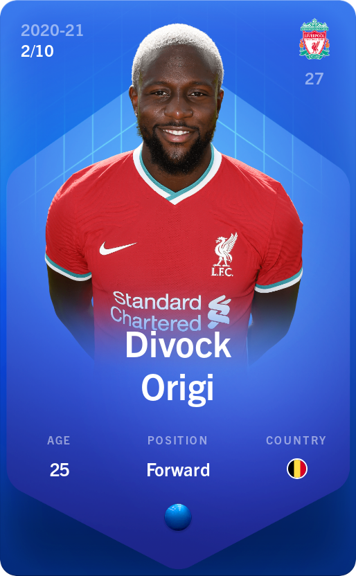 Sorare - Sorare Official - Divock Origi 2020-21 • Super Rare 2/10 - NFT # 26761580294580142417727317837668804375831551204656662545968395104966849178316