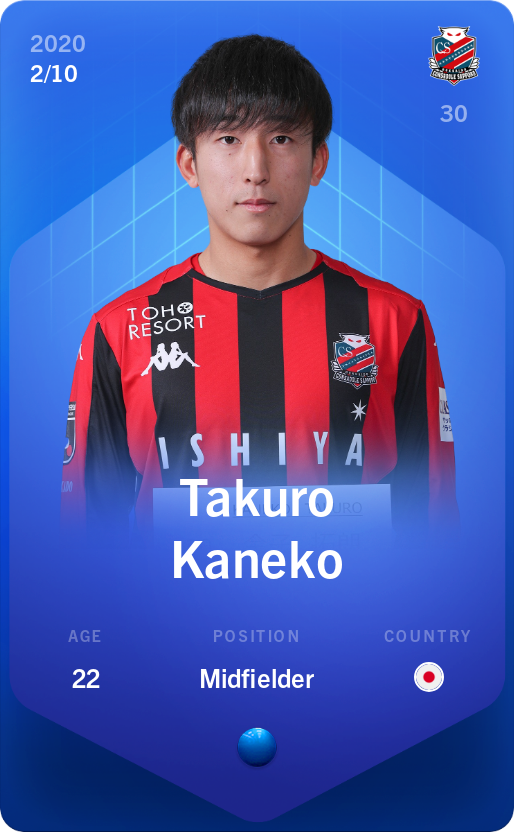 Sorare - Sorare Official - Takuro Kaneko 2020-21 • Super Rare 2/10 - NFT # 62711244803571639623254188155243192037028309047529583833809720147859978391482