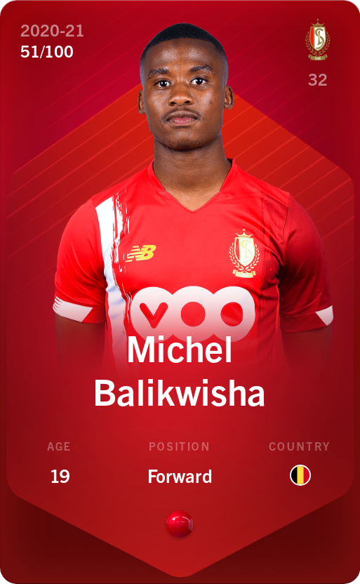 Sorare - Sorare Official - Michel Balikwisha 2020-21 • Rare 51/100 - NFT # 68290018433060552343745370774664991821649115402660101828524601221688598973599