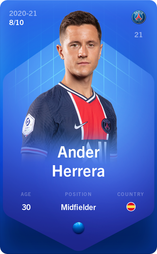 Sorare - Sorare Official - Ander Herrera 2020-21 • Super Rare 8/10 - NFT # 16053503470522761729909553373196000717760816535332351804610725737799602928793