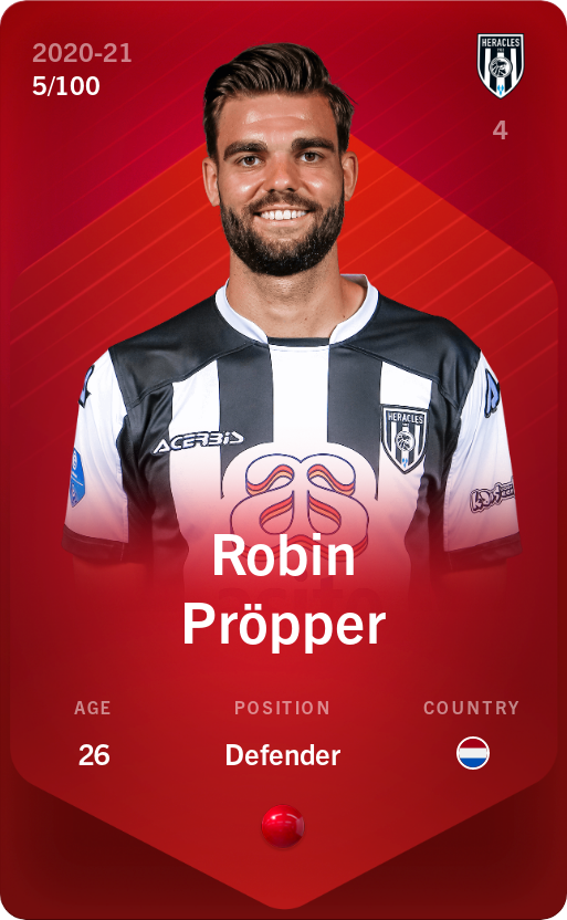 Sorare - Sorare Official - Robin Pröpper 2020-21 • Rare 5/100 - NFT # 48087787904934313540051445403740610343876164143355323271255246628283466639298
