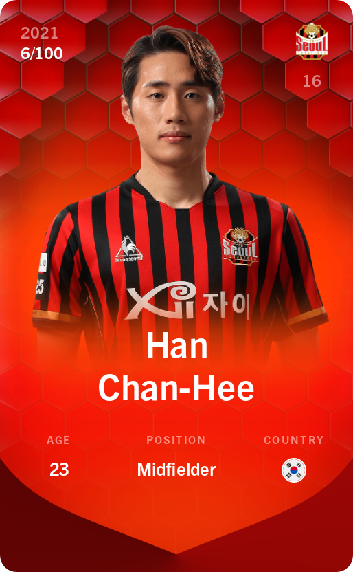 Sorare - Sorare Official - Han Chan-Hee 2021-22 • Rare 6/100 - NFT # 62470515264256257605336884804705310397209399054010135865836167540108049678701