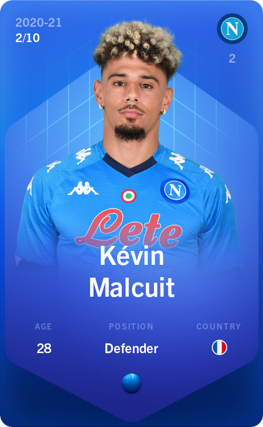 Sorare - Sorare Official - Kévin Malcuit 2020-21 • Super Rare 2/10 - NFT # 41551874614244996105600778784207824535709639479442306212856969444396746568408